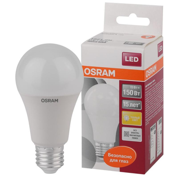 Лампа светодиодная Osram 13 Вт E27 грушевидная 2700 К теплый белый свет