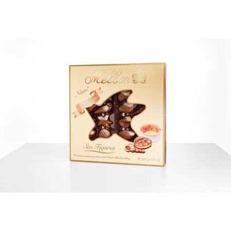 Шоколадные конфеты Melbon морские фигуры крем-брюле 250 г Шоколадные конфеты Melbon морские фигуры крем-брюле 250 г