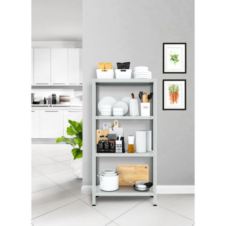 Стеллаж металлический Everest Lite серый 4 полки 750х300х1500 мм