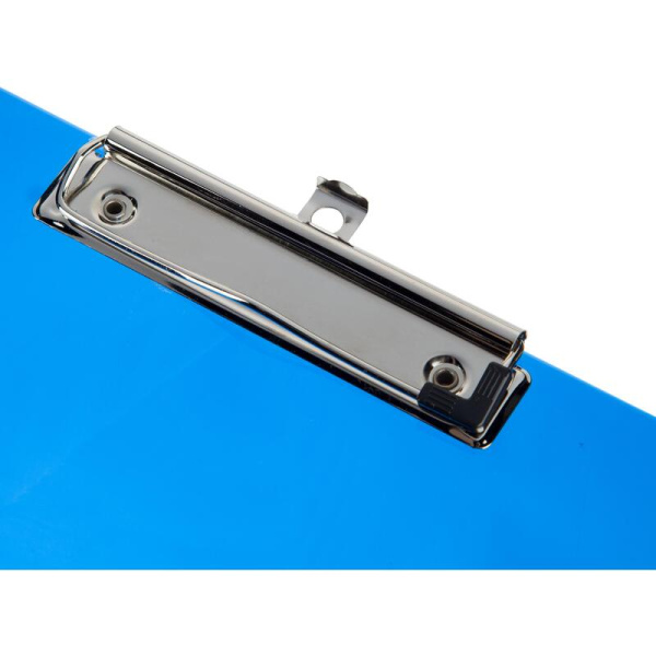 Папка-планшет с зажимом Attache A4 пластиковая прозрачная синяя
