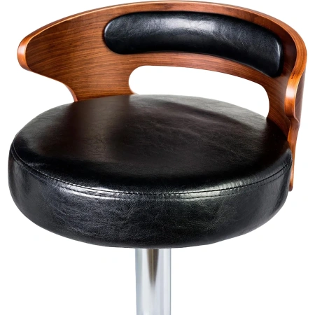 Стул барный Dobrin Fred чёрный/хромированный (искусственная кожа/металл)