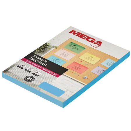Бумага цветная для печати ProMega jet голубая интенсив (А4, 80 г/кв.м,  100 листов)