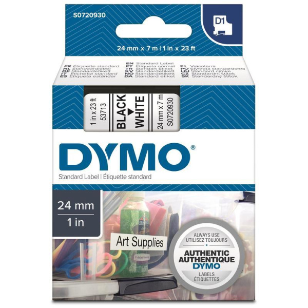 Картридж для принтера этикеток DYMO S0720930 D1 (24 мм x 7 м, цвет ленты белый, шрифт черный)