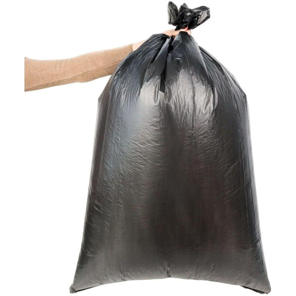 Мешки для мусора на 120 л Элементари черные (ПНД, 14 мкм, в рулоне 10  штук, 70х110 см)