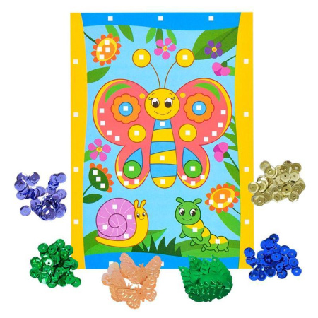 Набор для изготовления аппликации с пайетками Каляка-Маляка Бабочка