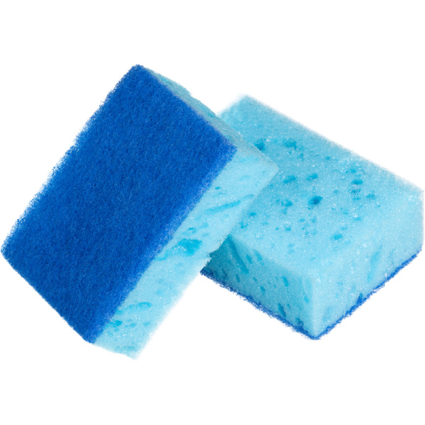 Губка для посуды Luscan поролон 10x7 см с абразивным слоем (5 штук в  упаковке)