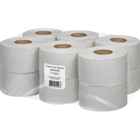 Бумага туалетная в рулонах Первая цена 1-слойная 12 рулонов по 130 метров (артикул производителя T-130G1)
