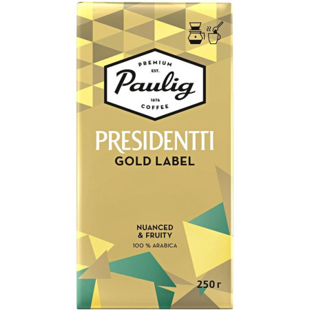 Кофе молотый Paulig Presidentti Gold Label 250 г (вакуумный пакет)