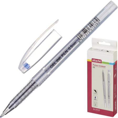 Ручка гелевая Attache Ice синяя (толщина линии 0.5 мм)