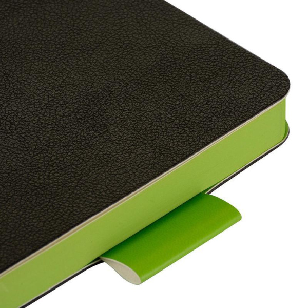 Ежедневник недатированный Bruno Visconti Boston искусственная кожа А5  136 листов черный (зеленый обрез, 145х207 мм)