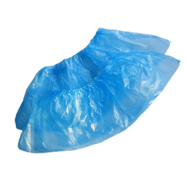 Бахилы одноразовые полиэтиленовые стандартной плотности 16 мкм голубые  (1.8 гр, 50 пар в упаковке)