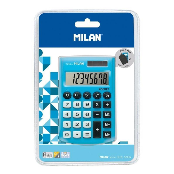 Калькулятор карманный Milan 150908BBL 8-разрядный голубой