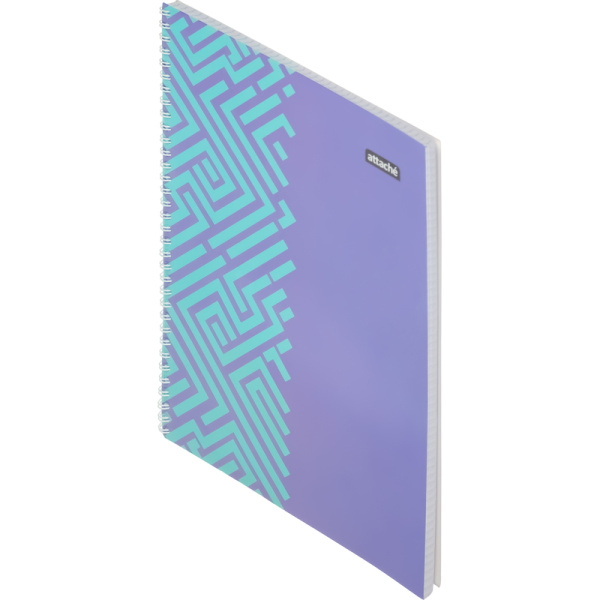 Тетрадь общая Attache А4 60 листов в клетку на гребене (обложка  комбинированная, ВД-лак, 40 штук в упаковке)