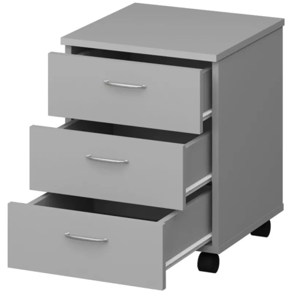 Тумба подкатная Бюджет 2556 (серый, 398х350х521 мм, 3 ящика)