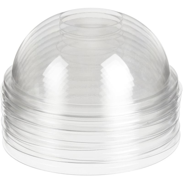 Крышка для стакана Стиролпласт 95 мм пластиковая прозрачная купольная  1000 штук в упаковке