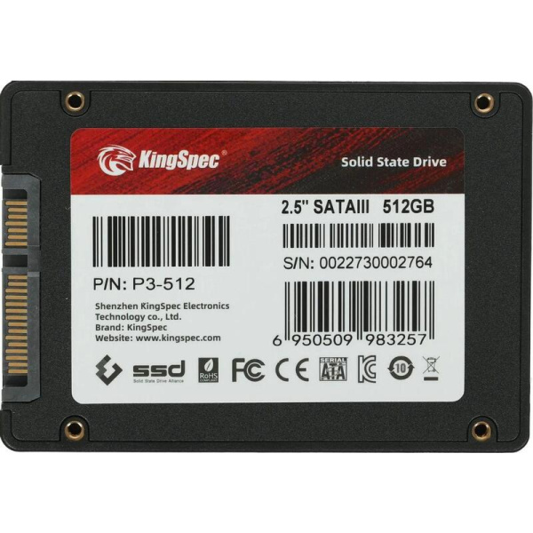 SSD накопитель Kingspec 512 ГБ (P3-512)