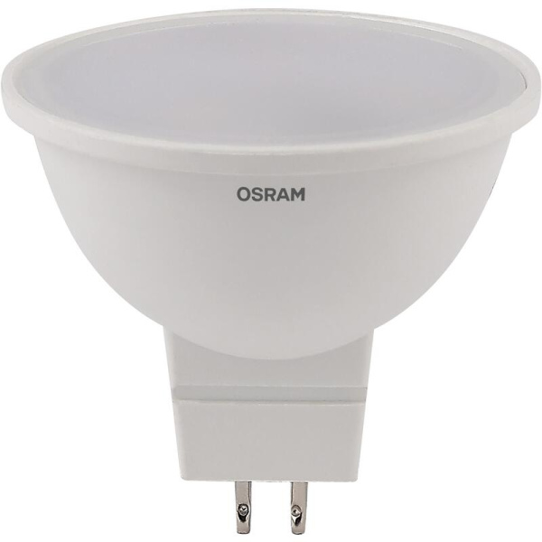Лампа светодиодная Osram 6 Вт GU5.3 (MR, 6500 К, 480 Лм, 220 В, 5 штук в  упаковке, 4058075584952)
