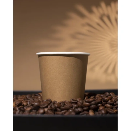 Стакан одноразовый бумажный 300 мл коричневый 50 штук в упаковке Комус Стандарт
