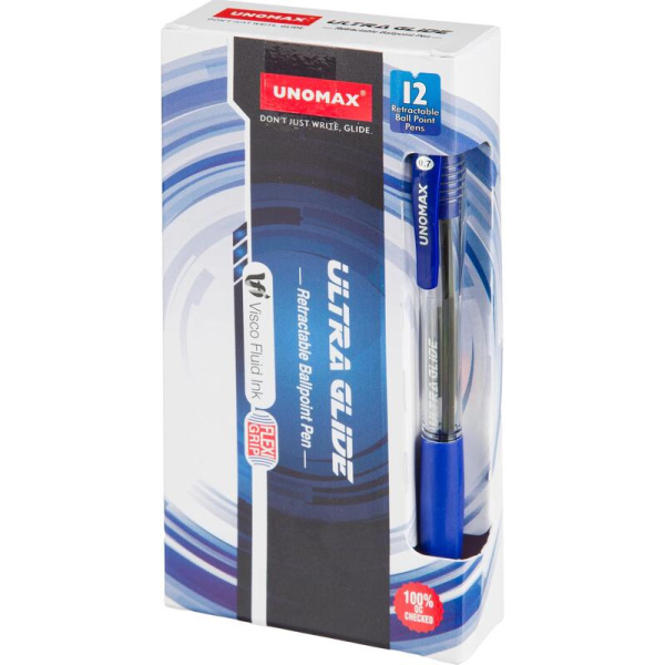 Ручка шариковая автоматическая Unomax UltraGlide RT синяя (толщина линии  0.3 мм)