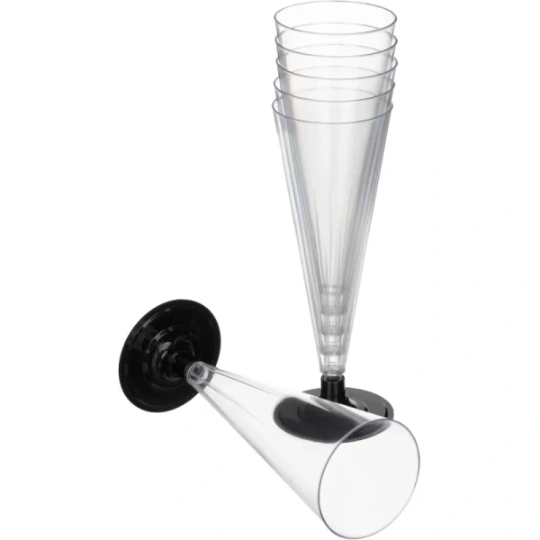 Бокал одноразовый Комус пластиковый для шампанского прозрачный (180 мл, 6 штук в упаковке)