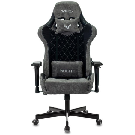 Кресло игровое Viking 7 Knight темно-серое/черное (искусственная кожа/ткань, металл)