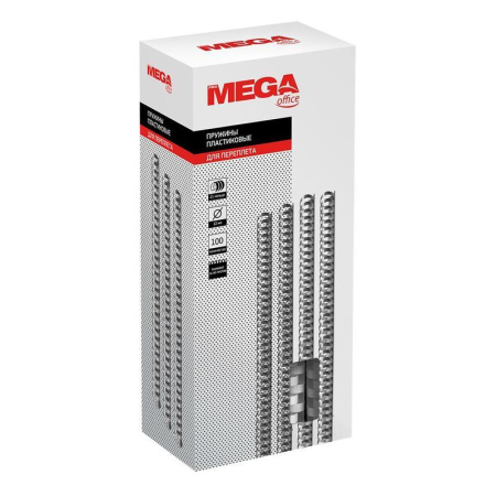 Пружины для переплета пластиковые ProMega Office 12мм белые 100шт/уп. Пружины для переплета пластиковые ProMega Office 12мм белые 100шт/уп.