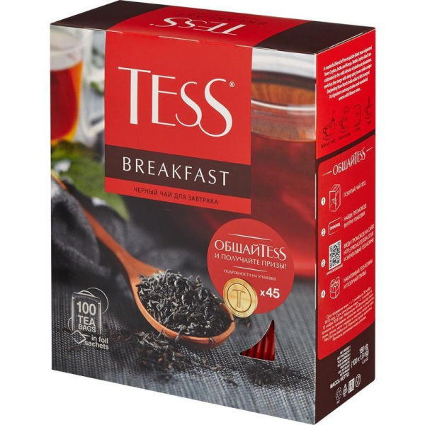 Чай Tess Breakfast черный 100 пакетиков