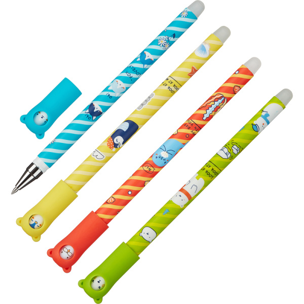 Ручка гелевая со стираемыми чернилами M&G Arctic Adventure синяя  (толщина линии 0.3 мм)