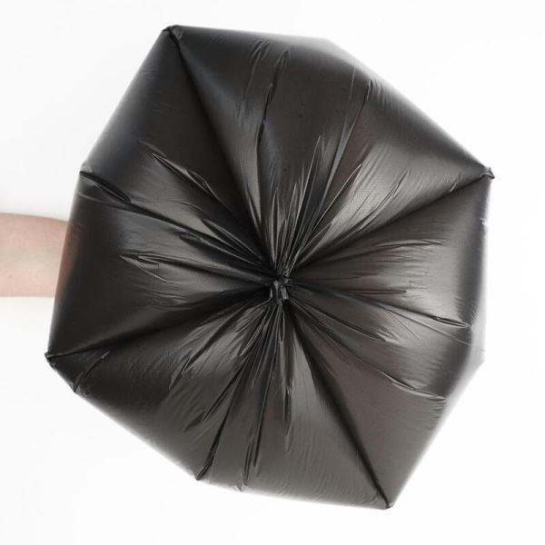 Мешки для мусора на 60 л черные (ПНД, 30 мкм, в рулоне 20 штук, 56х66  см)