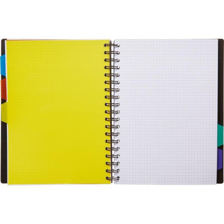 Бизнес-тетрадь Attache Office Creative А4- 120 листов черная в клетку на спирали 5 съемных разделителей