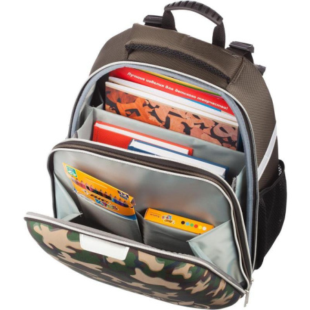 Ранец ортопедический №1 School Basic Military (светится в темноте)