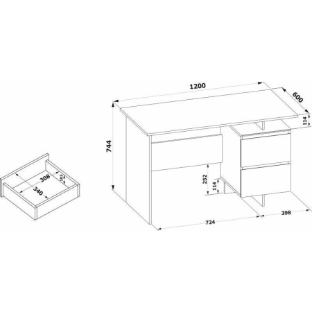 Стол компьютерный Сокол СПм-19 (серый/белый, 1200х600х740 мм)