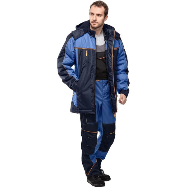 Куртка рабочая зимняя мужская Nайтстар Алькор с СОП синяя (размер 60-62,  рост 182-188)