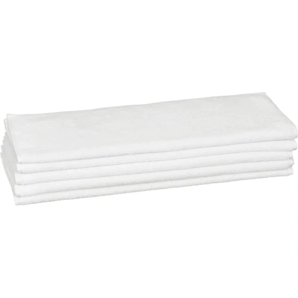 Полотенце махровое Luscan 70х130 см 450 г/кв.м белое 5 штук в упаковке