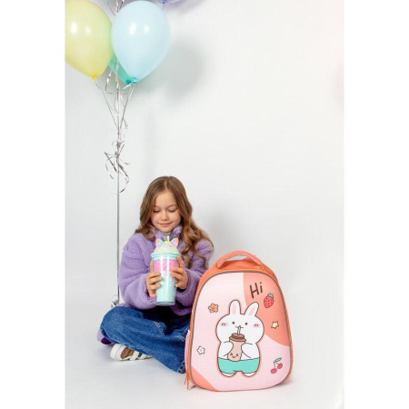 Ранец №1 School Easy Bunny анатомический розовый с одним отделением