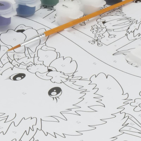 Картина по номерам Lori Пушистый зайка