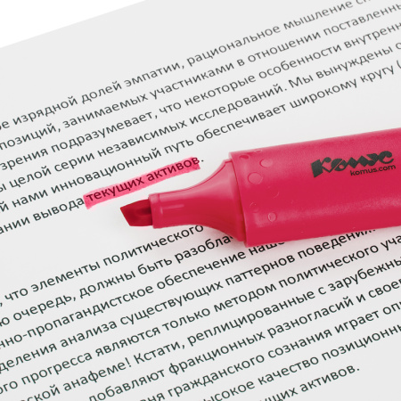 Текстовыделитель Комус Legend розовый (толщина линии 1-5 мм)