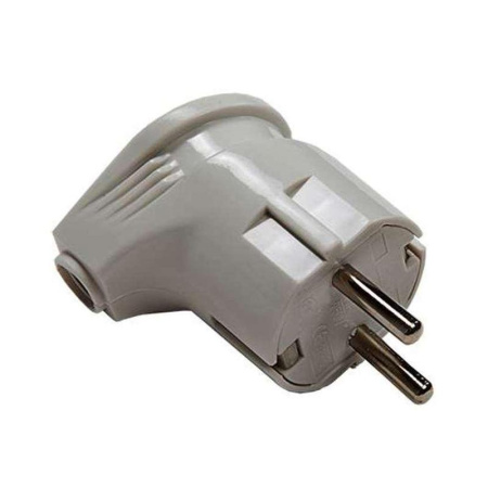 Вилка электрическая IN HOME 4110 с заземлением угловая 16А IP20 белая  (4690612000558)