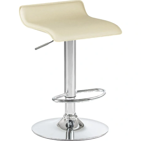 Стул барный Dobrin Tommy кремовый/хромированный (искусственная  кожа/металл)