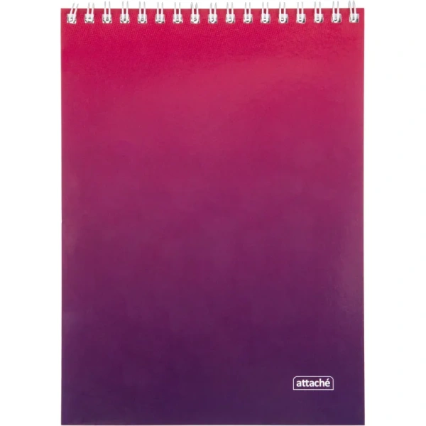 Блокнот Attache Градиент А5 80 листов малиновый в клетку на гребне  (146х204 мм)