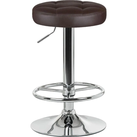 Табурет барный Dobrin Bruno коричневый/хромированный (искусственная  кожа/металл)