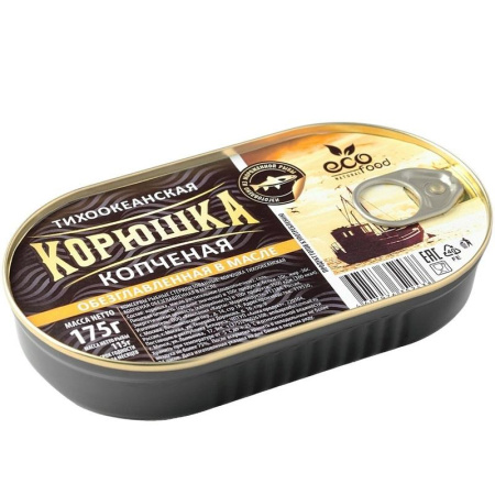 Корюшка Ecofood копченая в масле 175 г