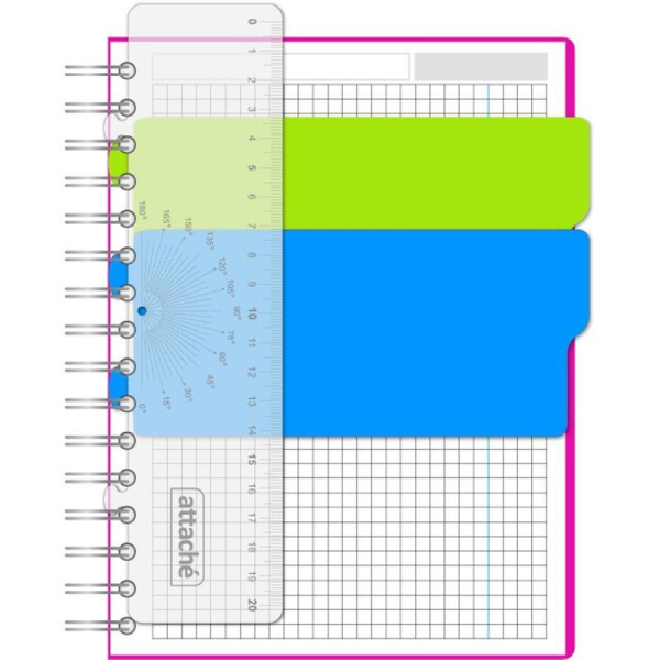 Бизнес-тетрадь Attache Fantasy А5 140 листов розовая в клетку 2 разделителя на спирали (165х205 мм)