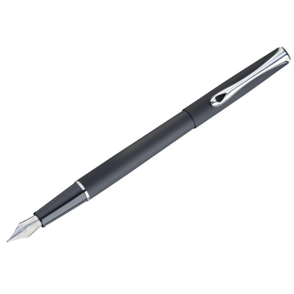 Ручка перьевая Diplomat Traveller lapis black F цвет чернил синий цвет корпуса черный (артикул производителя D20000816)