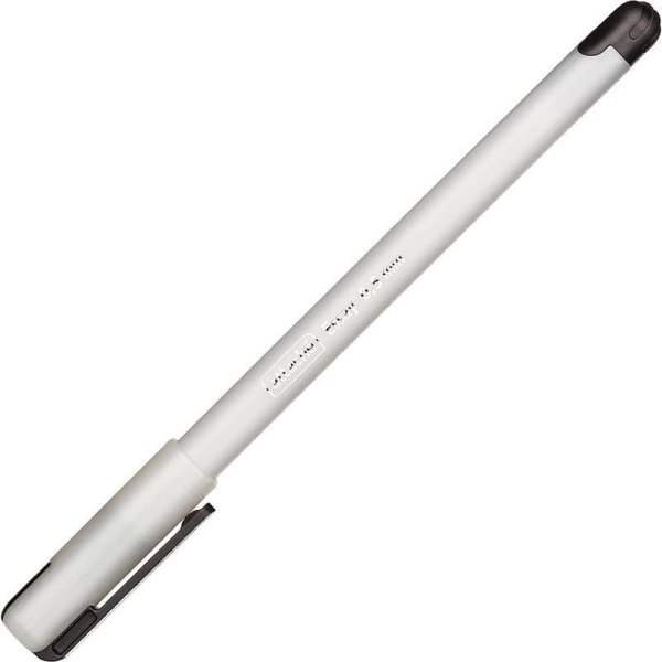 Ручка шариковая Attache Essay черная (белый корпус, толщина линии 0.5 мм)