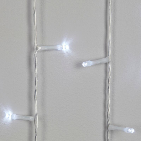 Электрогирлянда холодный белый свет 100 ламп 6 м