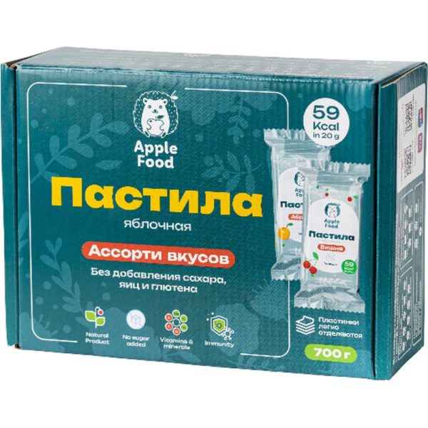 Пастила Apple Food ассорти без сахара (37 штук по 18 г)