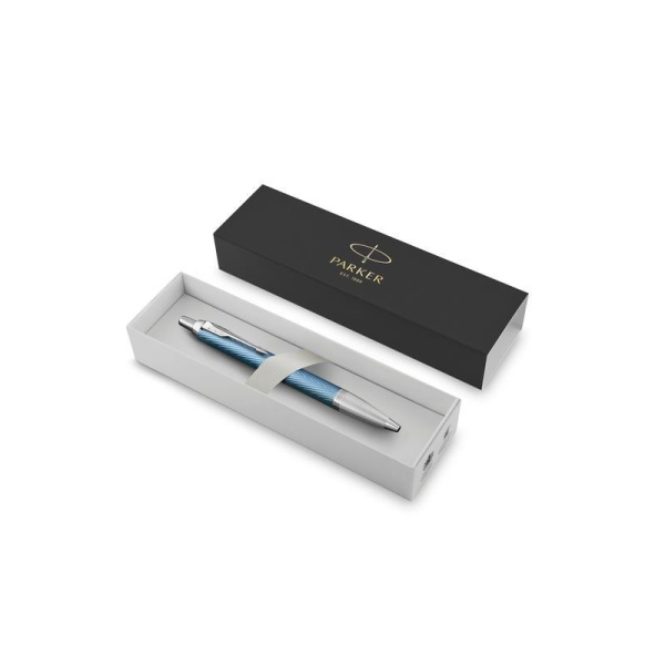 Ручка шариковая Parker IM Premium Blue-Grey цвет чернил синий цвет корпуса серый/синий (артикул производителя 2143645)