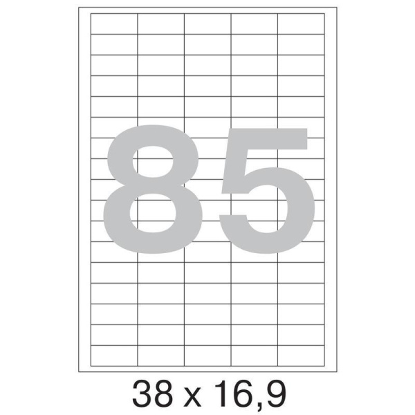 Этикетки самоклеящиеся Promega label 38х16.9 мм 85 штук на листе белые  полуглянец (25 листов в упаковке)