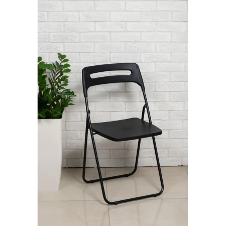 Стул раскладной Комус Мебель Folding чёрный (пластик)